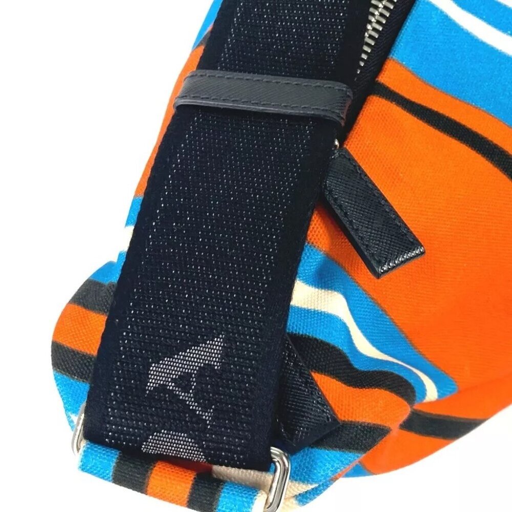 Auth PRADA 2VY007 stripe Triangle Bayadere bag crossbody Shoulder Bag - Picture 15 of 16